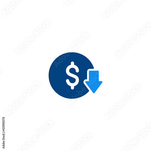 Cost Reduction icon vector for computer, web and mobile apps