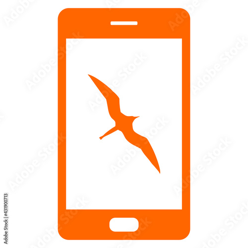 Fregattvogel und Smartphone