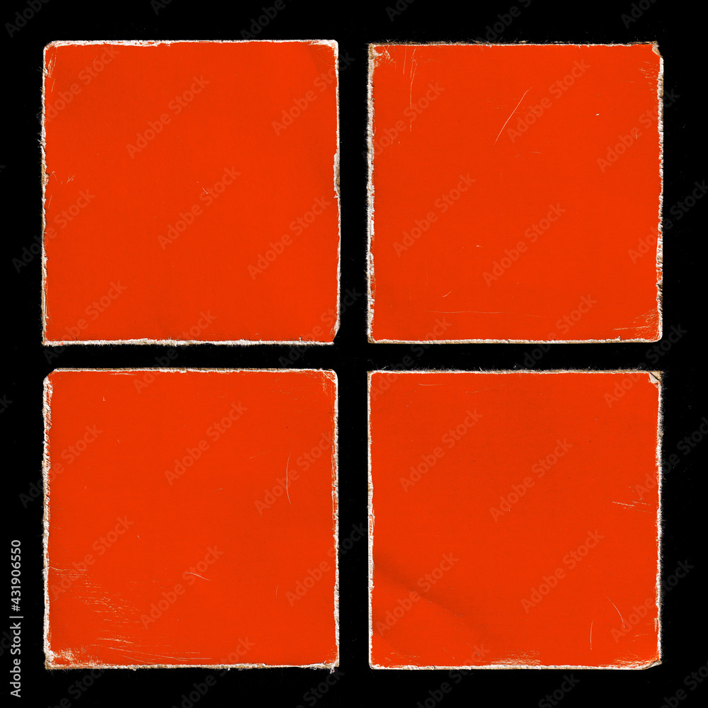 Set of Four Old Red Square Vinyl CD Record Cover Package Envelope