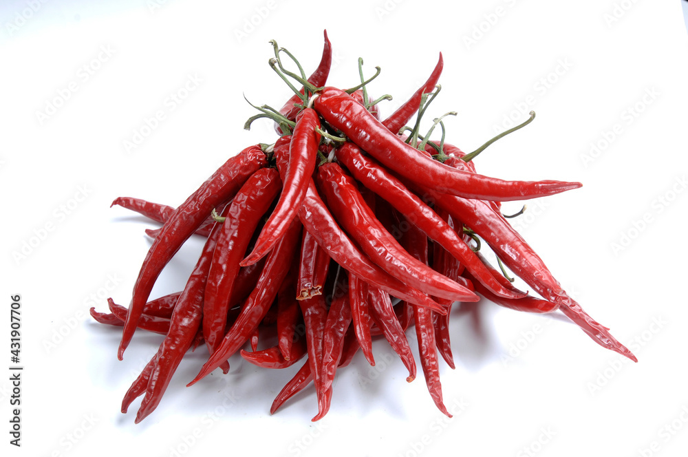 Calabrian spicy pepper used for the preparation of nduja salami isolated on white background