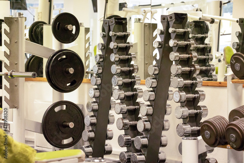 dumbbell weights on the floor