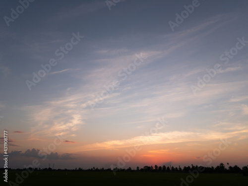 dramatic sunset sky and clouds 