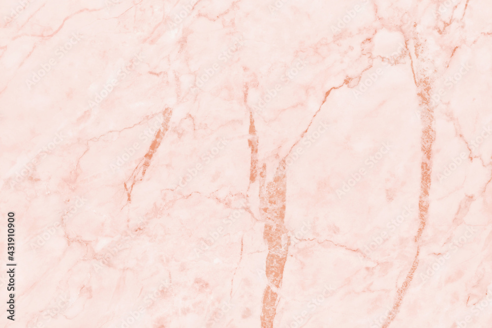 Fototapeta premium Rose gold marble top-view texture background in seamless glitter pattern.