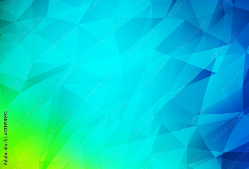 Light Blue, Green vector low poly background.