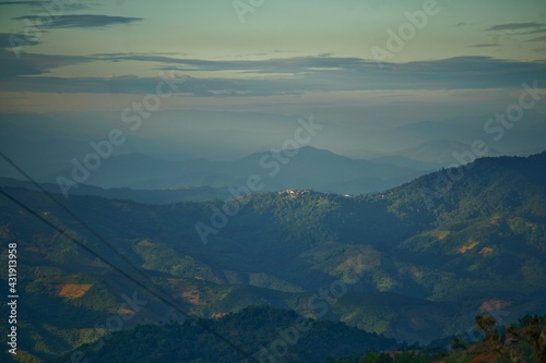 view of the mountains in front of my resort during vacation break