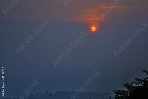 sunset in the mountains