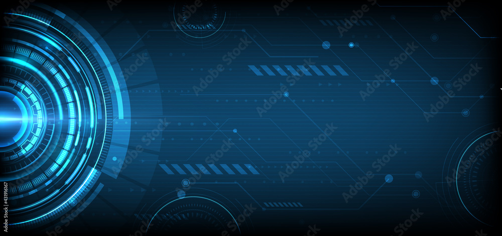 Obraz premium Abstract digital technology UI futuristic HUD virtual interface elements Sci- Fi modern user motion graphic. Technology innovative concept.