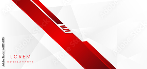 Template corporate banner concept red and white contrast background.