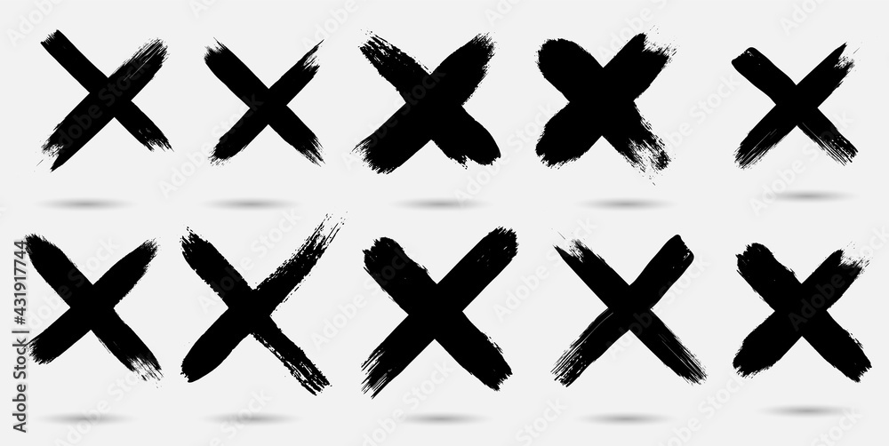 Cross vector sign. Dry brush strokes, hand drawn symbol Cross vector sign. Dry brush strokes, hand drawn symbol