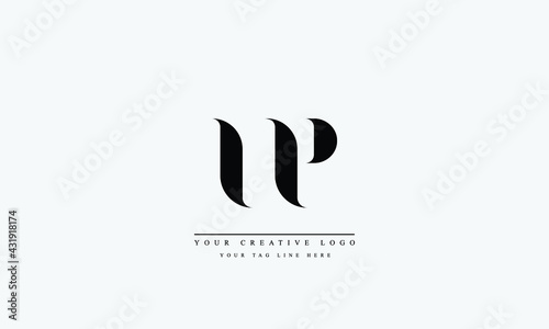 Letter Logo Design with Creative Modern Trendy Typography UP PU U P