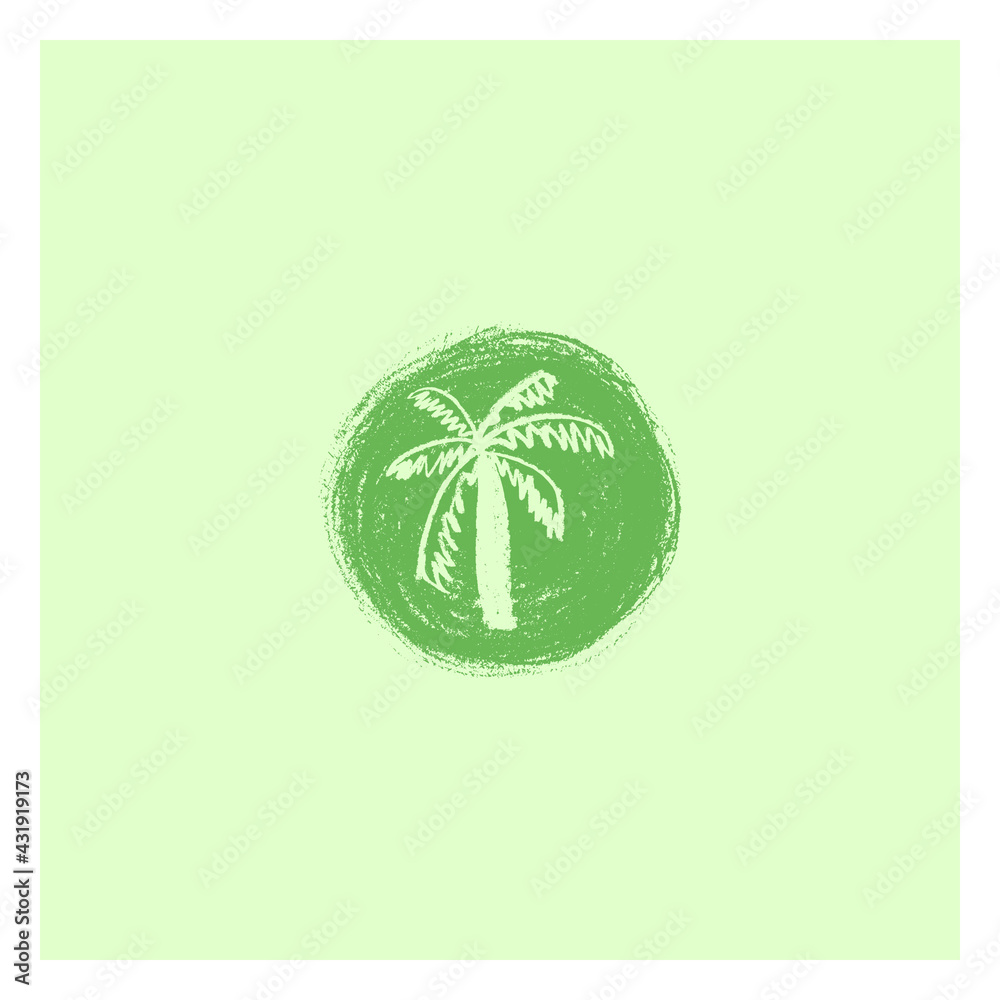 Palm oil free symbol. Hand drawn icon palm. Isolated Palm oil-free sign