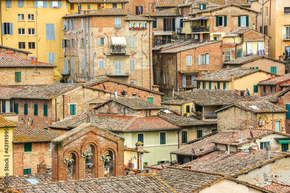 Siena, Italy. Beautiful architecture of Siena city center.