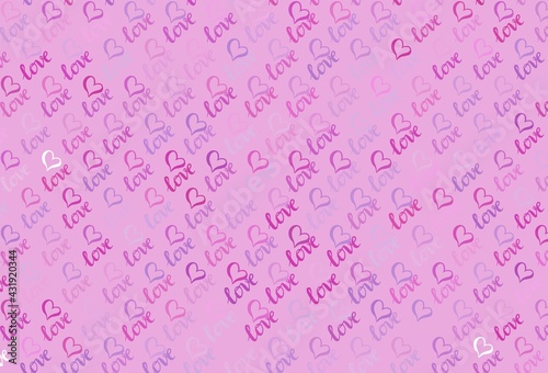 Light Pink vector texture with lovely hearts.