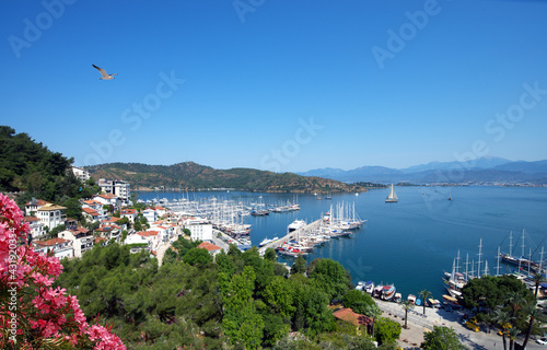 Panoramic view from Fethiye, Ecesaray Marina, Mediterranean - Turkey