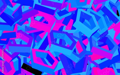Dark Pink, Blue vector backdrop with hexagons.