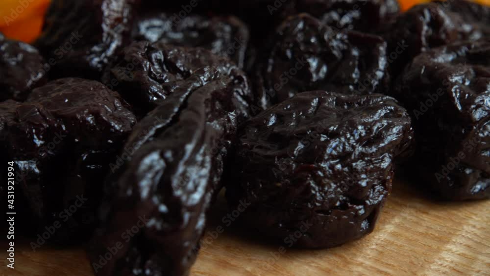 Dried apricot and prune. Close-up shooting. Dried apricot and prune. Close-up shooting.
