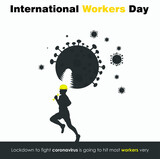 Labor Day poster template.International Workers' Day celebration with Yellow safety hard hat and construction tools.Sale promotion advertising Poster or Banner for Labor Day