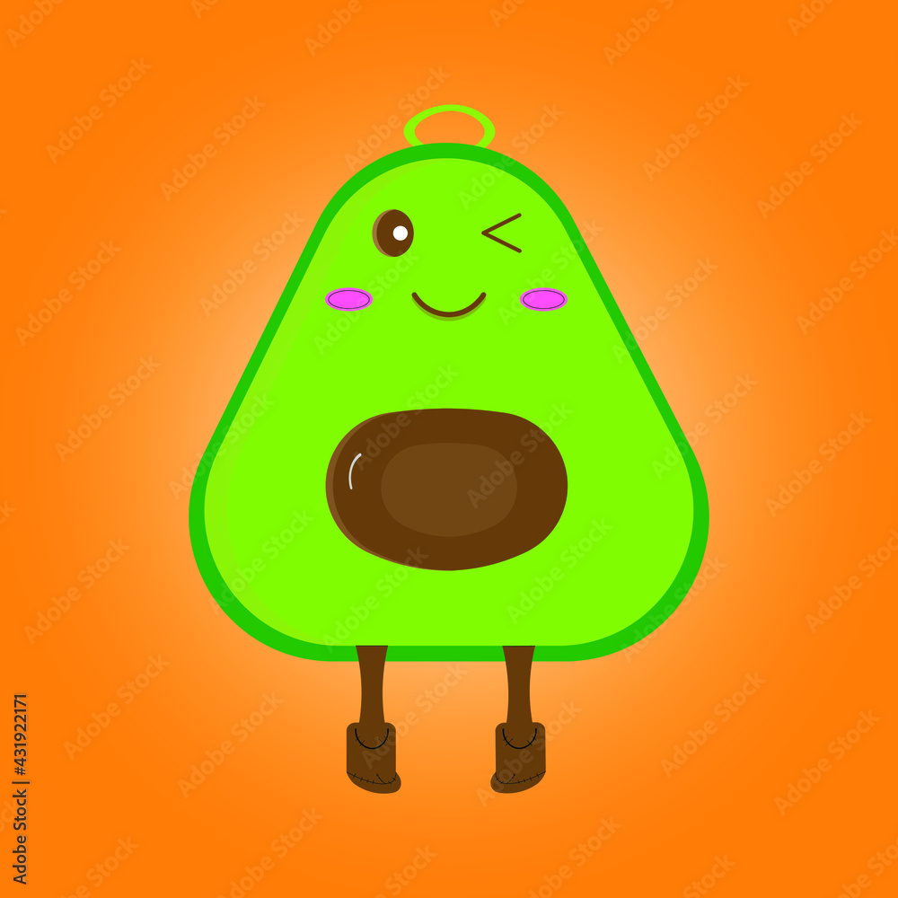 cartoon fruit avocado Stock Vector Adobe Stock