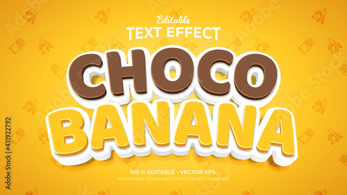 Choco Banana 3d Style Editable Text Effects