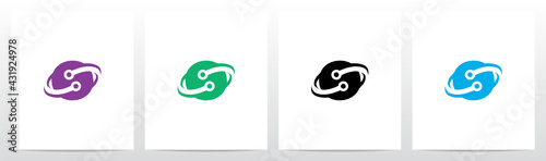 Nodes Orbitting Letter Logo Design O