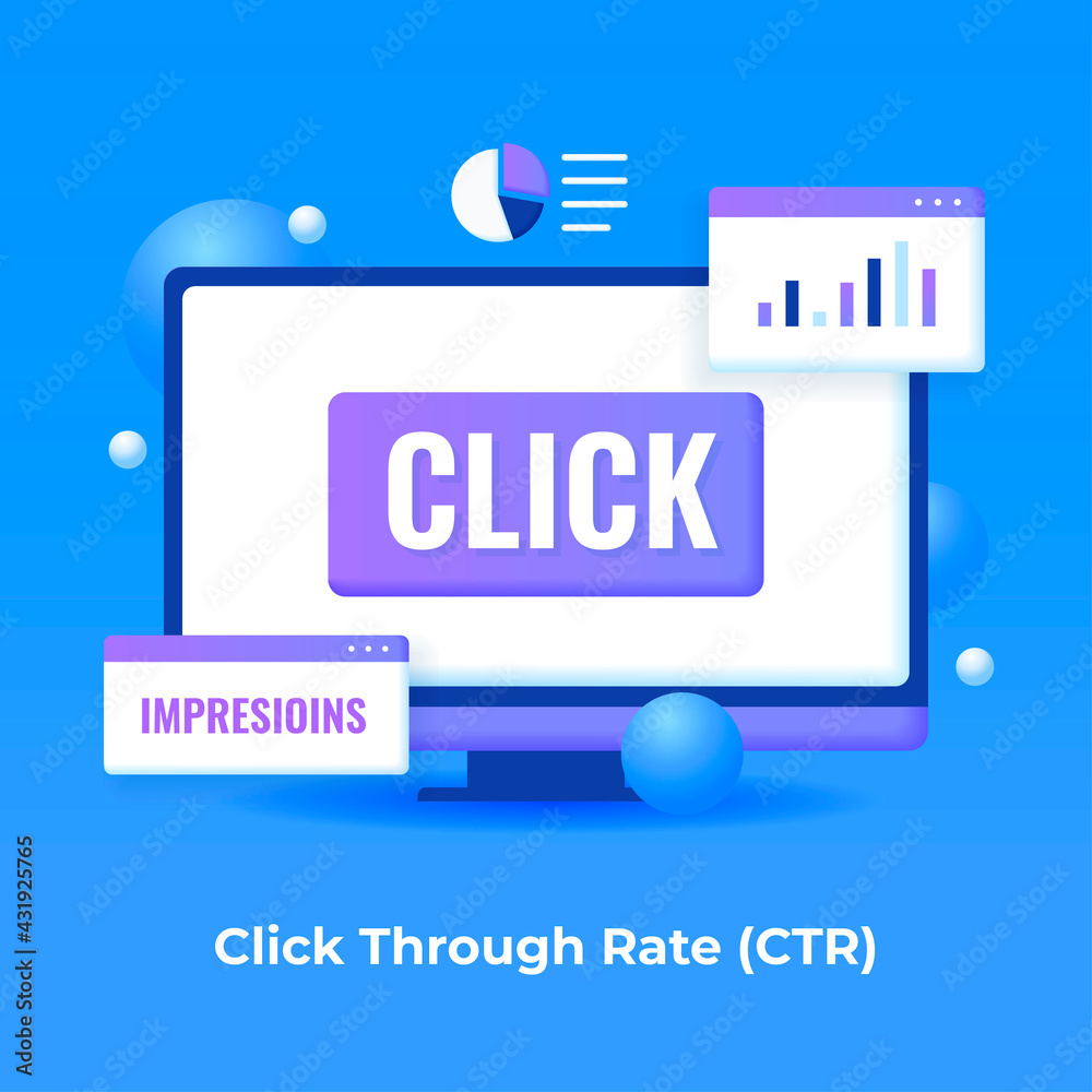 Click through rate 3D illustration concept. Illustration for websites, landing pages, mobile applications, posters and banners. Click through rate 3D illustration concept. Illustration for websites, landing pages, mobile applications, posters and banners.