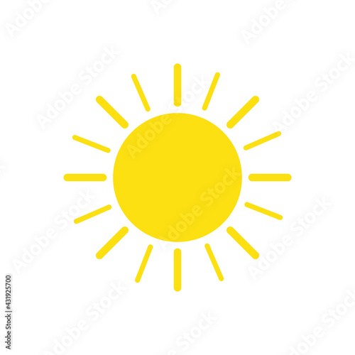 Sun icon. Trendy summer symbol for website design, web button
