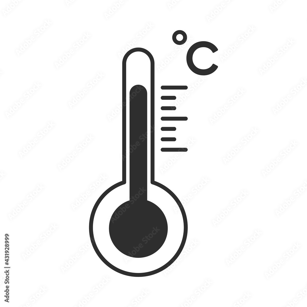 thermometer flat icon icon symbol. on white background thermometer flat icon icon symbol. on white background