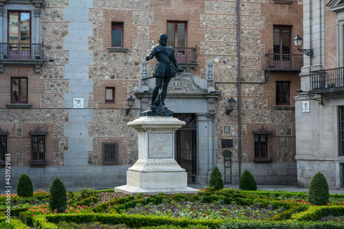 Madrid, Spain - October 25, 2020: A Don Alvaro de Bazan sculpture in Madrid downtown photo