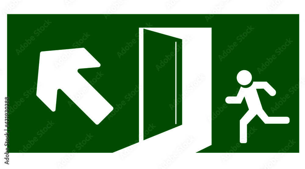 Emergency exit.
The Emergency Exit door is indicated by an arrow.
Emergency safety illustration
EPS 10 Emergency exit.
The Emergency Exit door is indicated by an arrow.
Emergency safety illustration
EPS 10