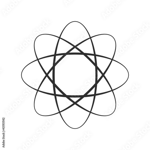 Pictograph of atom flat icon