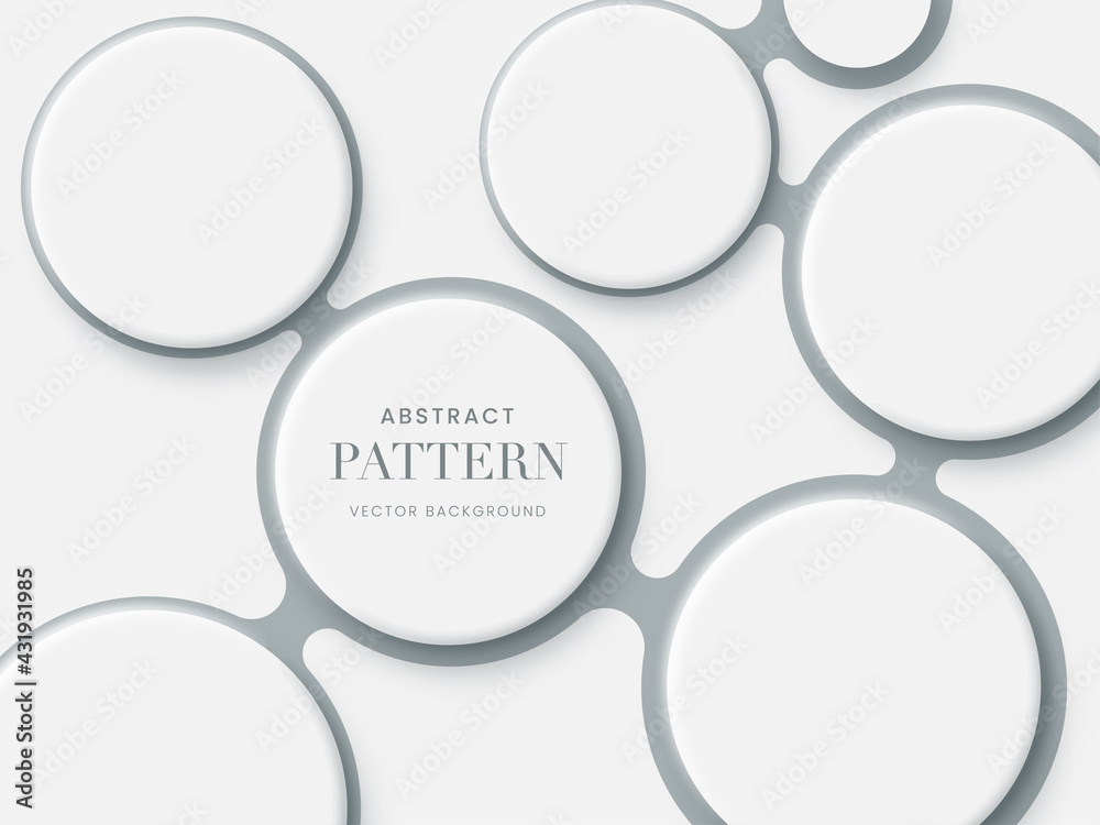 Abstract White 3D Circles Pattern Background.