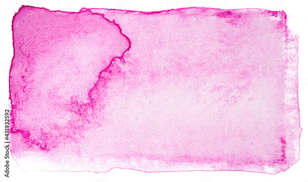 Watercolor stain rectangle element pink