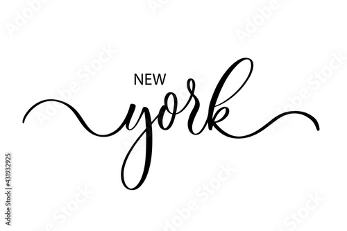 New York - Cute hand drawn nursery poster with lettering in scandinavian style.