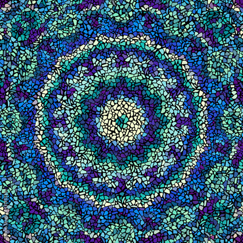 Fototapeta Naklejka Na Ścianę i Meble -  Vector seamless mosaic art pattern. Art background.