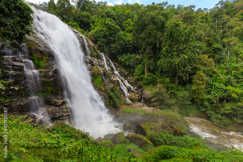 Wachirathan waterfall : waterfall in doi inthanon national park, Chiang mai,Thailand.