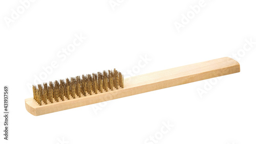 Brass Wire Scratch Brushes for metal cleaning isolated on white background