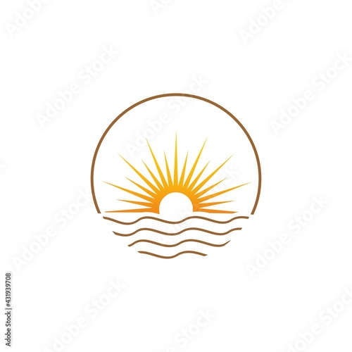 sea and sun logo element