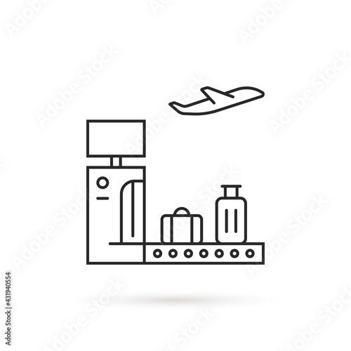 thin line airport scanner and conveyor