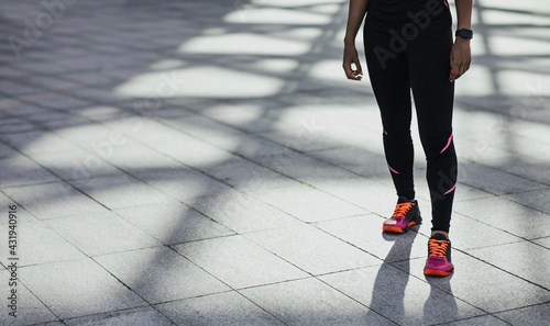 Brand fashionable trend sportswear for comfortable outdoor workout in city © Prostock-studio
