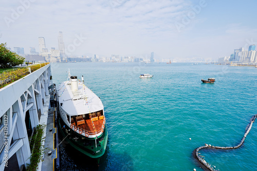 Photography Famous ferry at Hong Kong harbour at day time.