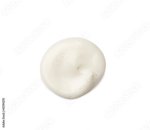 Cosmetic cream drop on white background