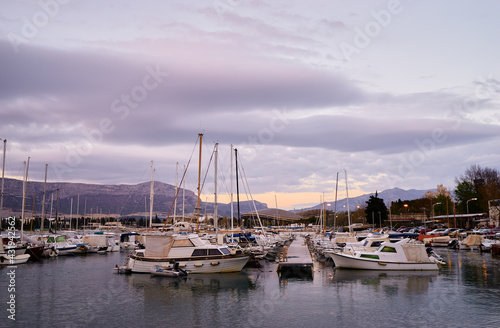 Marina harbour with beautiful white yachts in Split, Croatia. © luengo_ua