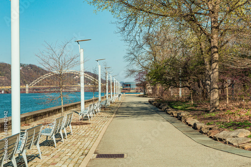 A nice day to be in Point State Park in Pittsburgh Pennsylvania USA. Visible in the picture is the Monongahela river and a bridge. photo