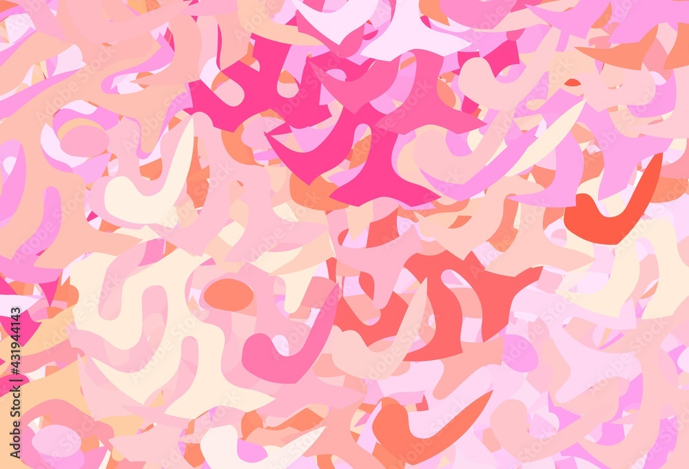 Light Pink, Yellow vector template with chaotic shapes.