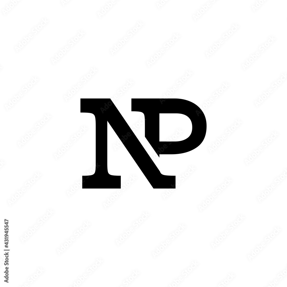 Monogram typography company linear logo letter NP Monogram typography company linear logo letter NP