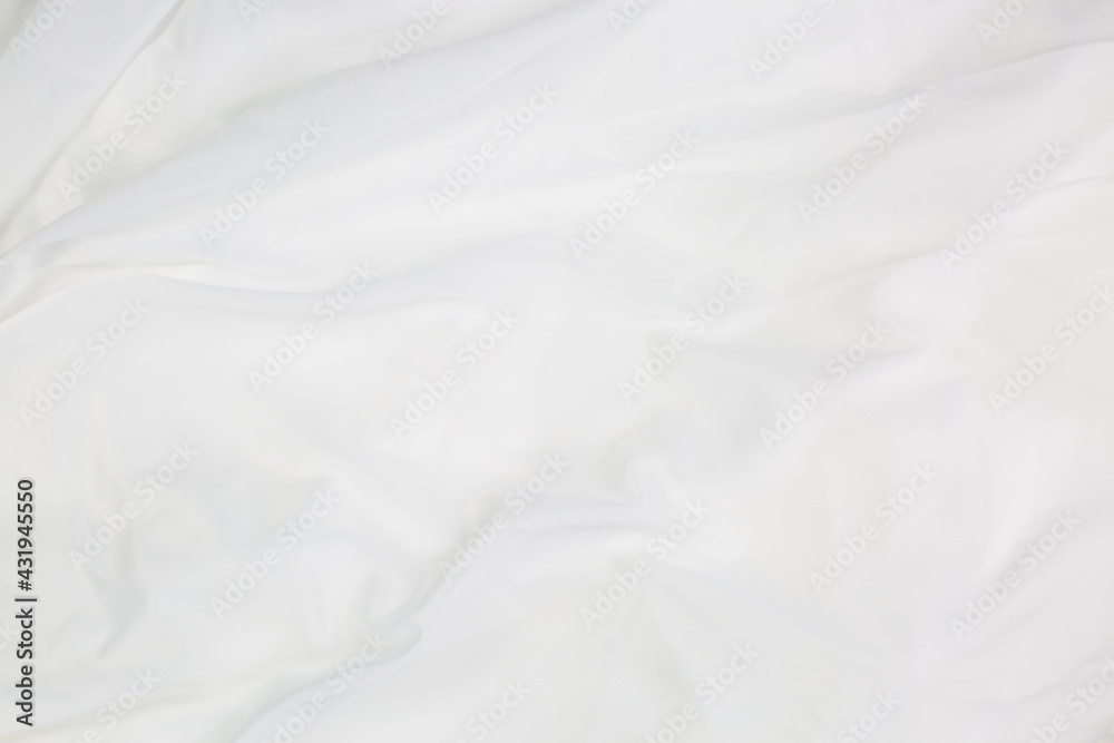 White cloth background abstract with soft waves,Closeup elegant crumpled of white silk fabric cloth background and texture. Luxury background design.
