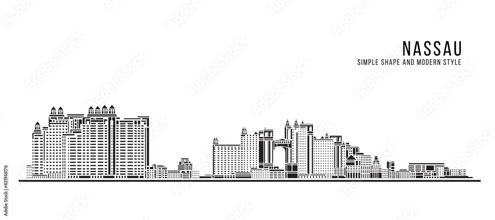 Cityscape Building Abstract Simple shape and modern style art Vector design -  Nassau
