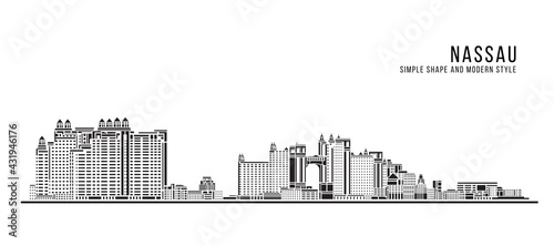 Cityscape Building Abstract Simple shape and modern style art Vector design - Nassau