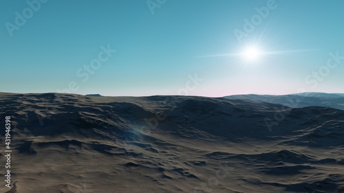 realistic surface of an alien planet  a computer-generated surface