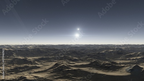 realistic surface of an alien planet  a computer-generated surface
